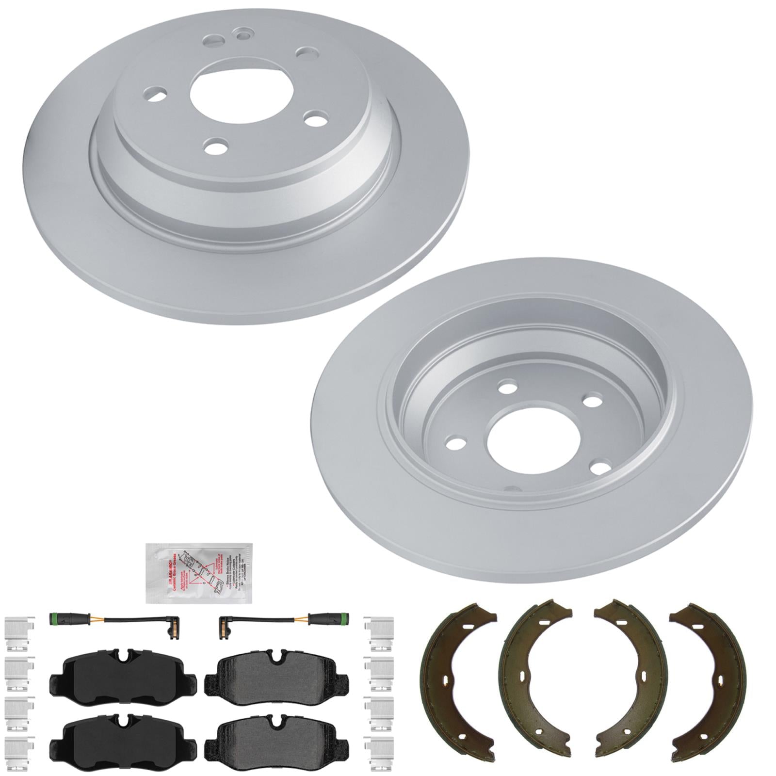 R Heavy Duty Coated Disc Brake Rotors Brake Pads for Mercedes Benz Metris 16-23 - Photo 1