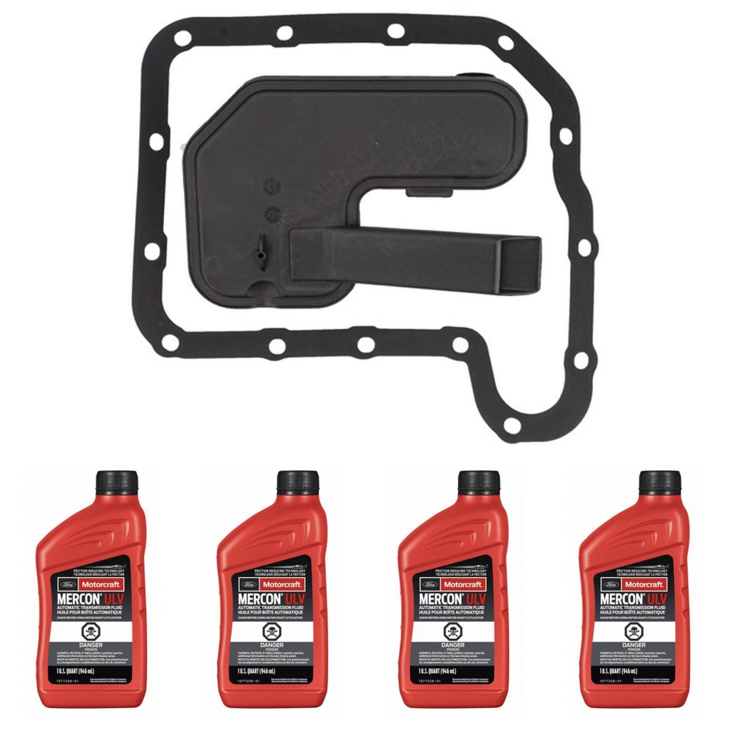 Transmission Filter Kit & Fluid For Ford Escape 2001 2004 2010 2012 14 Bolt CD4E - Photo 1