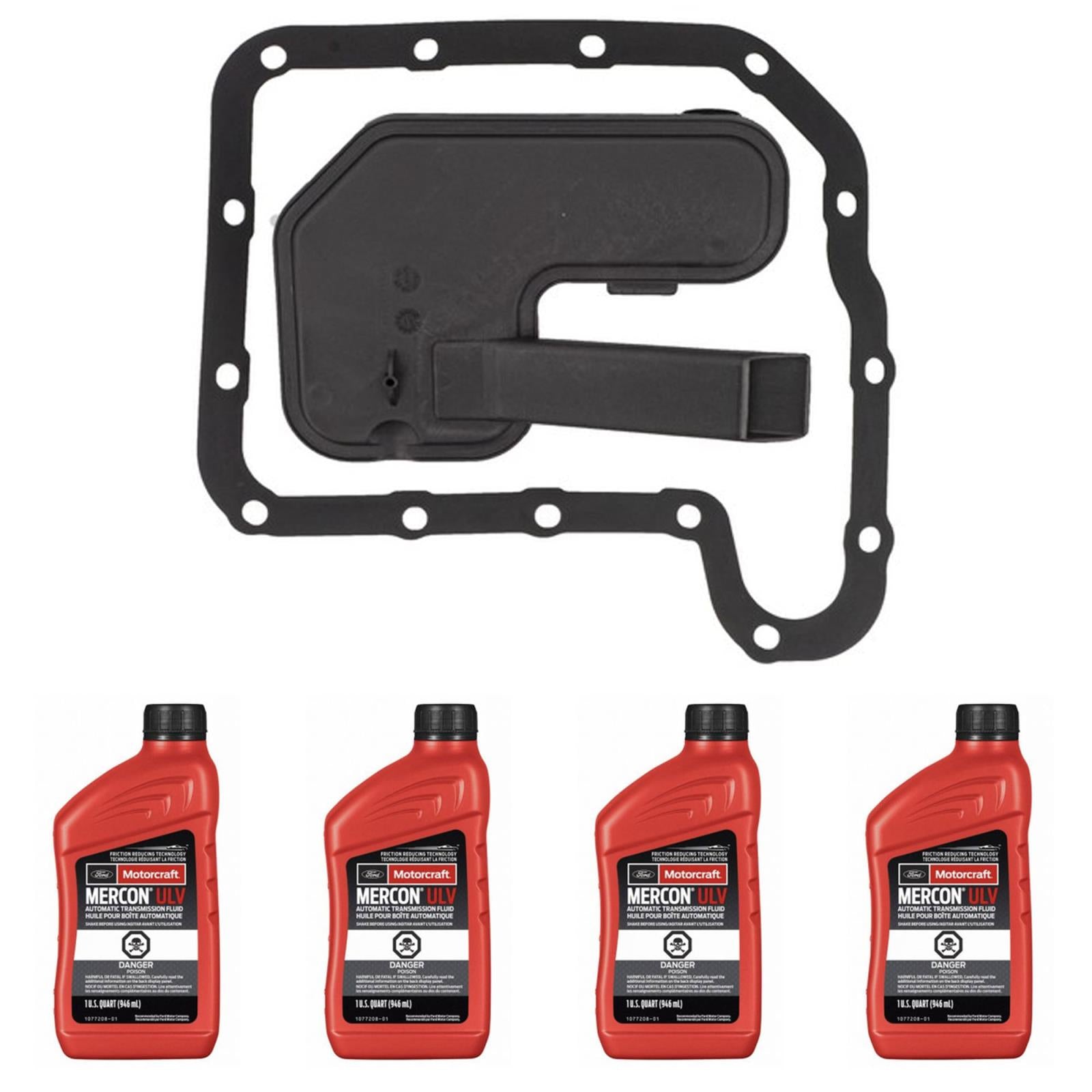 Transmission Filter Kit & Fluid For Ford Escape 2001 2004 2010 2012 14 Bolt CD4E - Photo 1