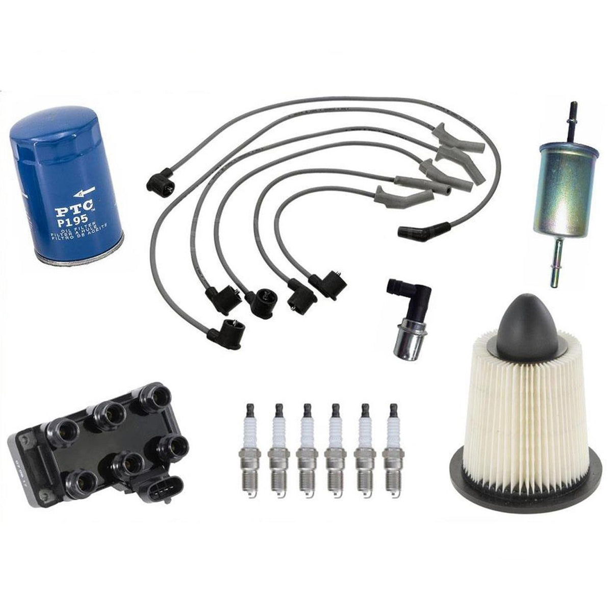 Coil Platinum Plugs Oil Air Filter Plug Wires for Ford Mustang V6 3.8L 1998 - Photo 1