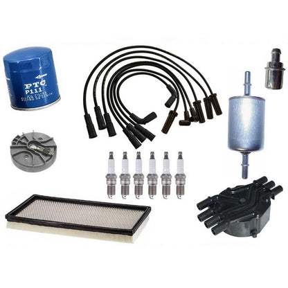 Juego de bujías de platino + cables de encendido, rotor de tapa de aceite de aire para camioneta Express 99-02, 4,3 L - Photo 1