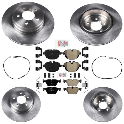 F&R Disc Brake Rotors AME Disc Brake Pad for BMW 528i 2011 2012 2014 2015 2016 - Photo 1