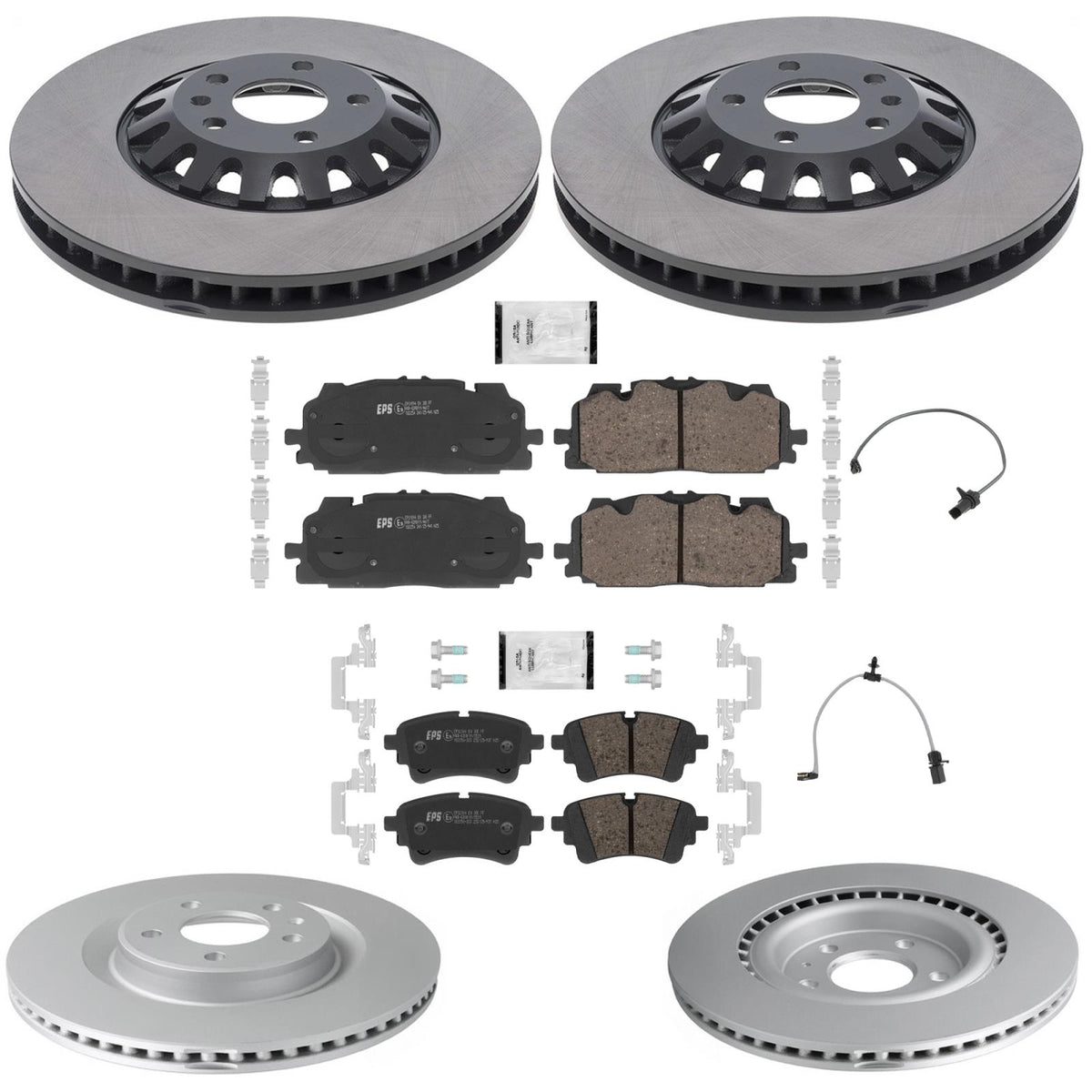 Front & Rear Coated Disc Brake Rotors Brake Pads for Audi A6 Allroad 2022-2025 - Photo 1