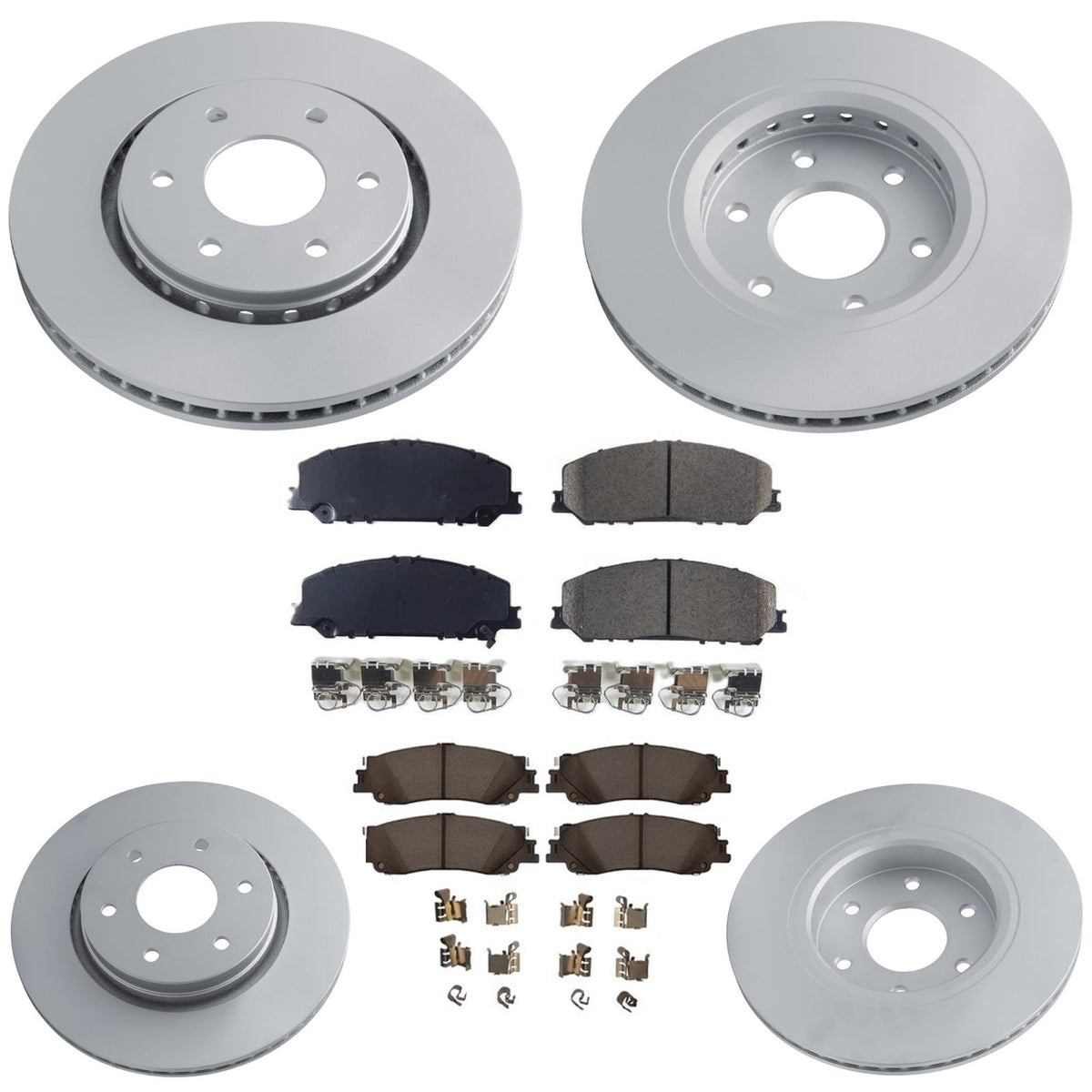 Front & Rear GEO Coated Disc Brake Rotors Brake Pads for Nissan Armada 2025 2026 - Photo 1