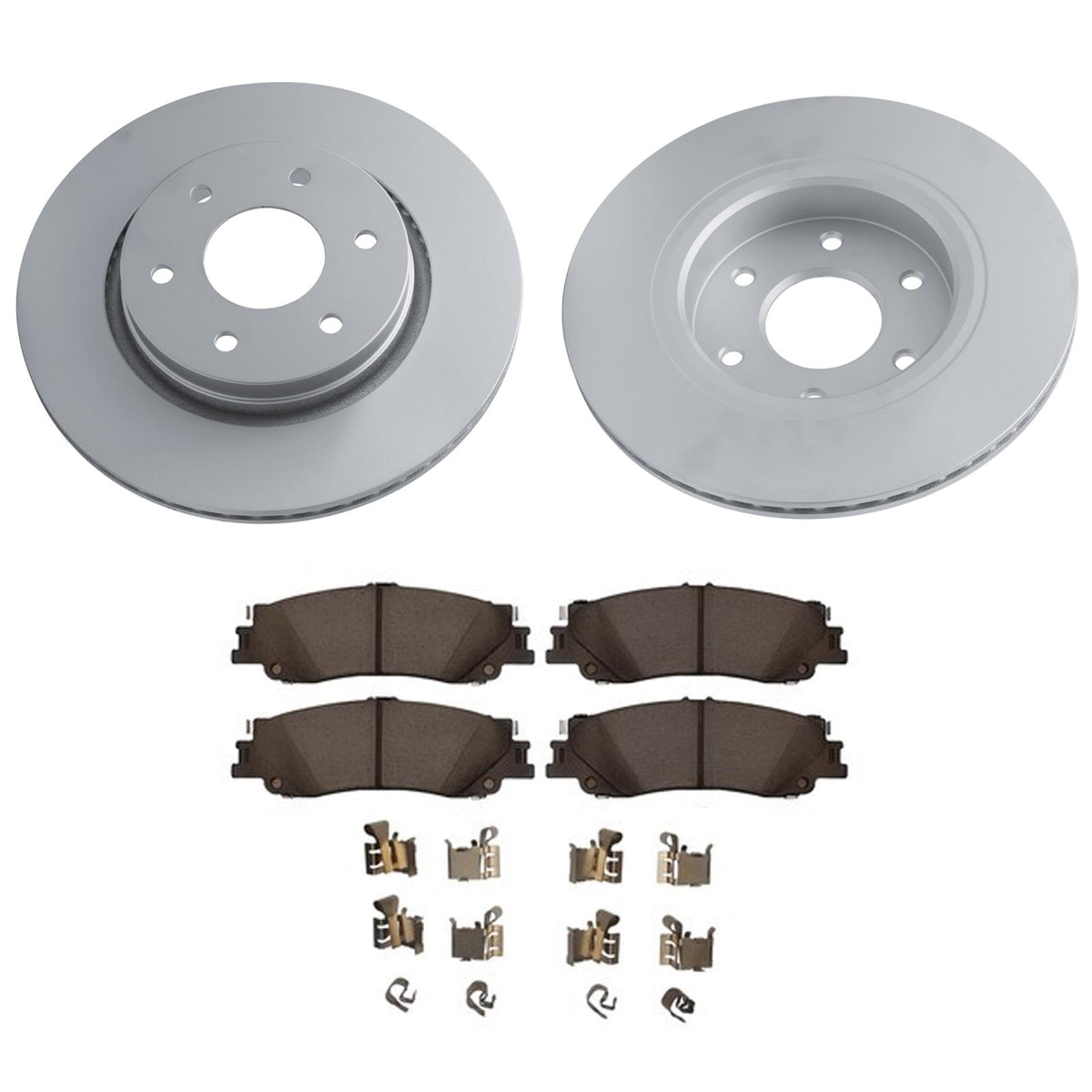 Rear GEO Coated Disc Brake Rotors Brake Pads for Nissan Armada 2025 2026 QX80 - Photo 1