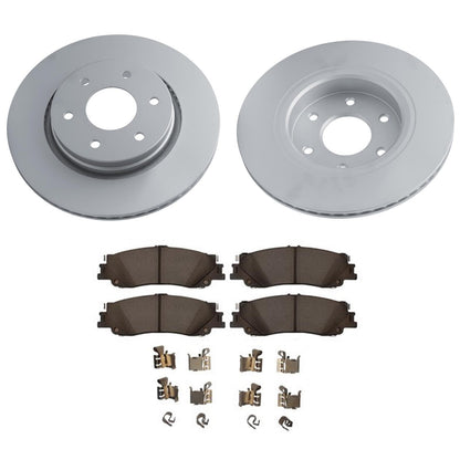 Rear GEO Coated Disc Brake Rotors Brake Pads for Nissan Armada 2025 2026 QX80 - Photo 1