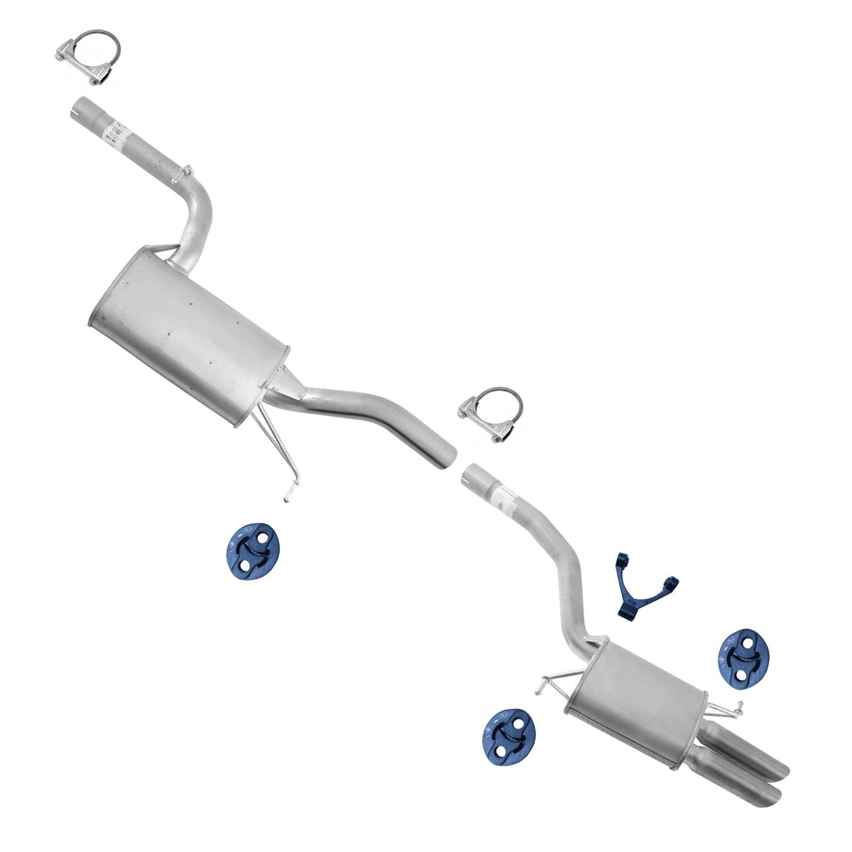 Front and Rear Mufflers Exhaust System for Volkswagen CC 2.0L 2009 2010 2017 - Photo 1