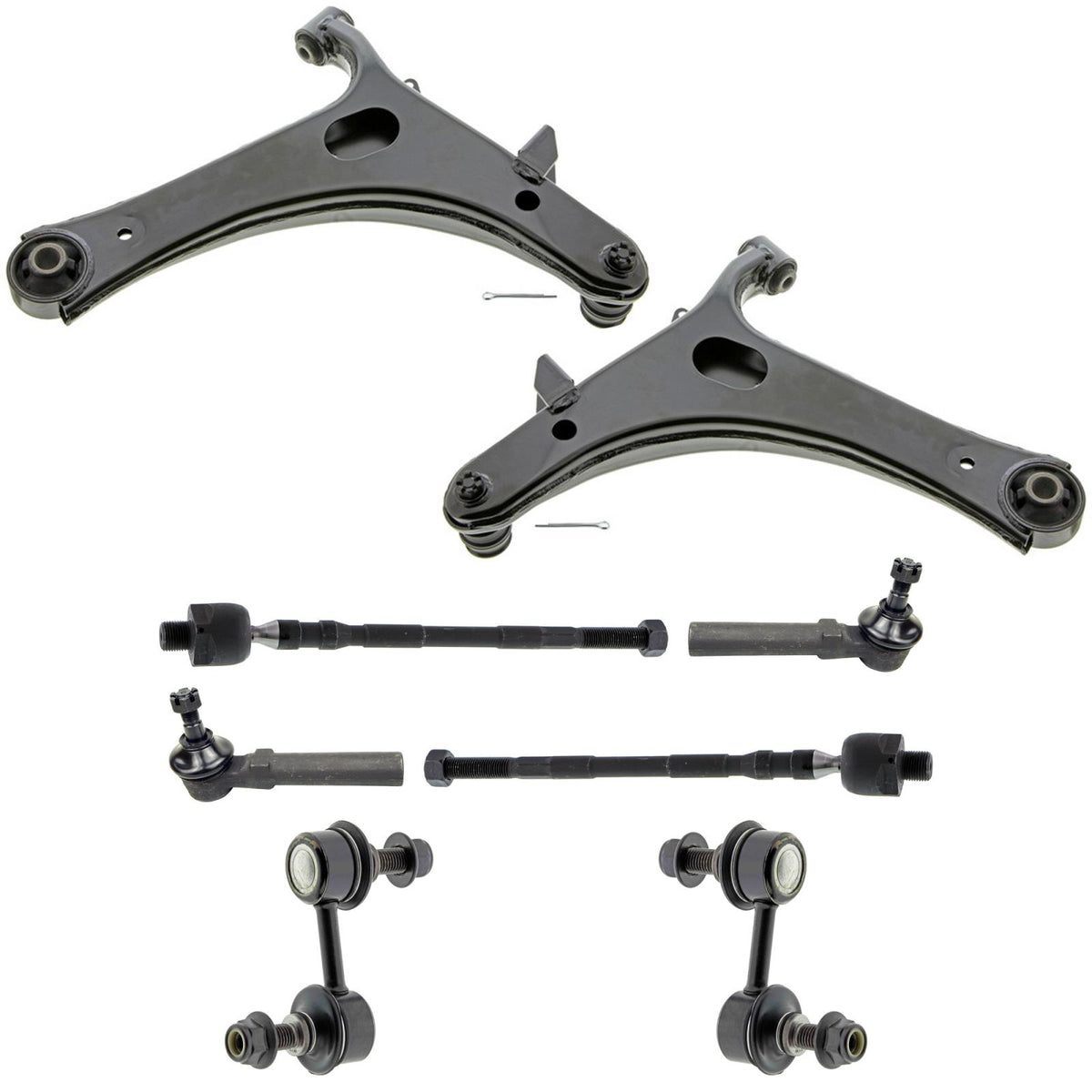 Front Lower Control Arms W/ Ball Joints Tie Rods for Subaru Outback 2005-2009 - Photo 1