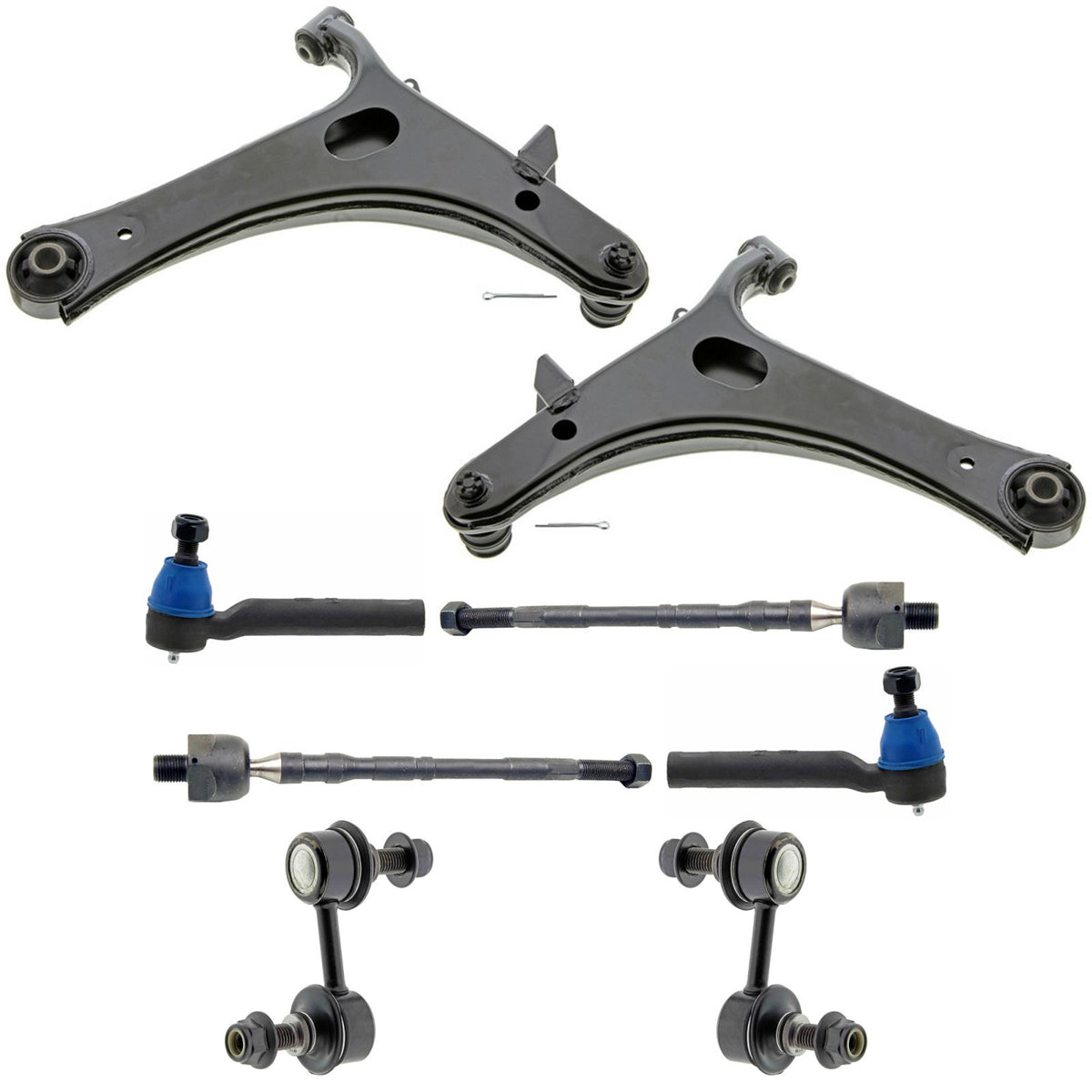 Front Lower Control Arms W/ Ball Joints Tie Rods for Subaru Impreza 2009-2011 - Photo 1