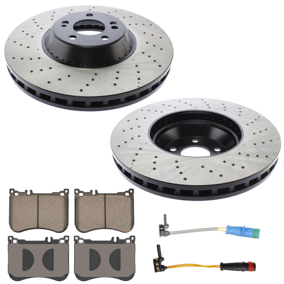Front Coated Disc Brake Rotors Brake Pads for Mercedes Benz S450 2018 2019 2020 - Photo 1