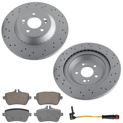 Rear Coated Disc Brake Rotors Brake Pads for Mercedes Benz S450 2018 2019 2020 - Photo 1