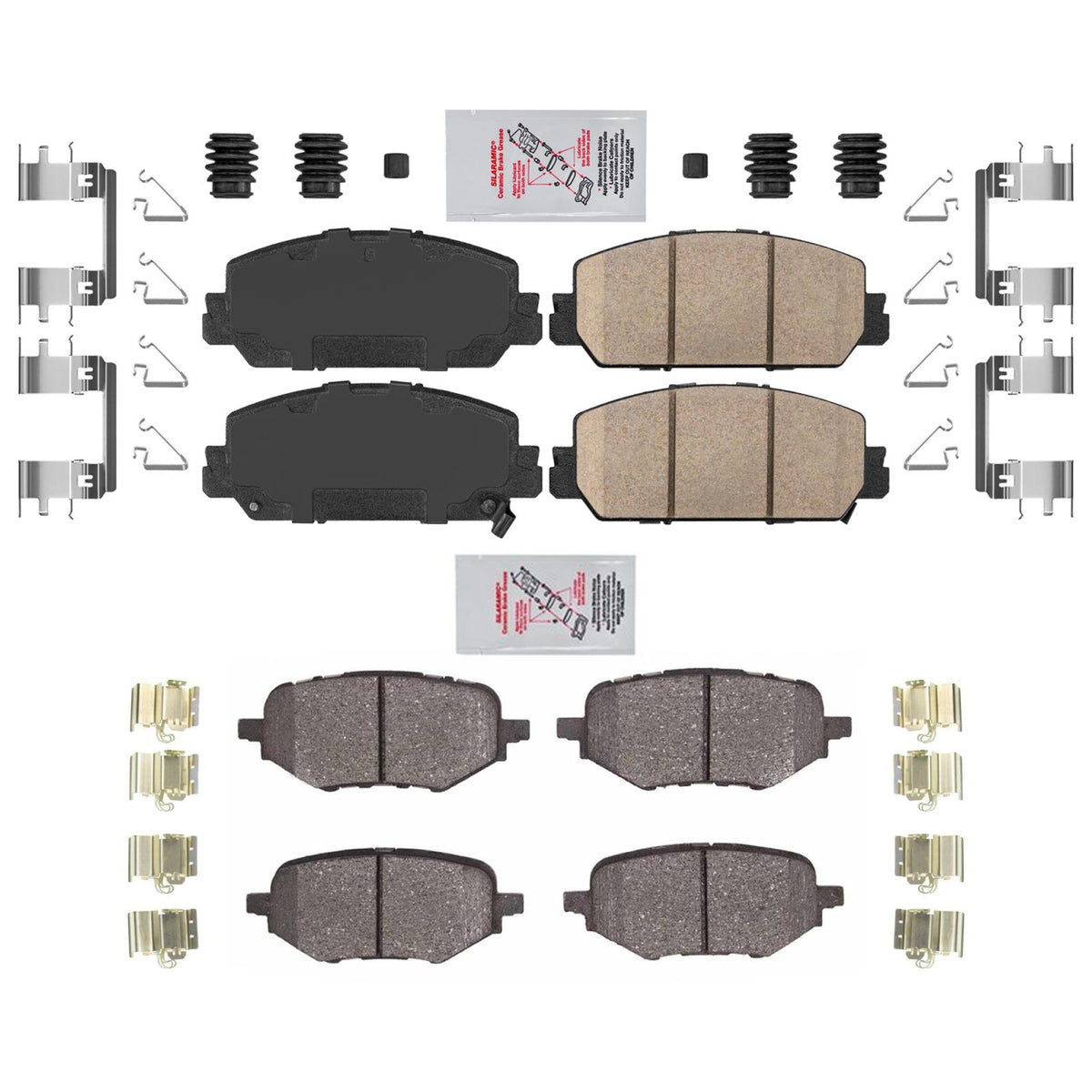 Front Rear AME Ceramic Brake Pads Hardware for Honda Clarity 2017-2021 - Photo 1