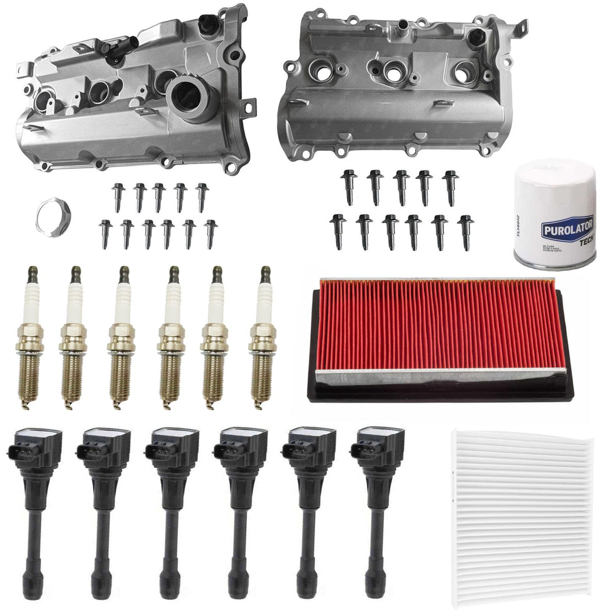 Engine Valve Covers Ignition Coils Spark Plugs Tune Up Kit For Q70X 3.7L 14-17 - Photo 1