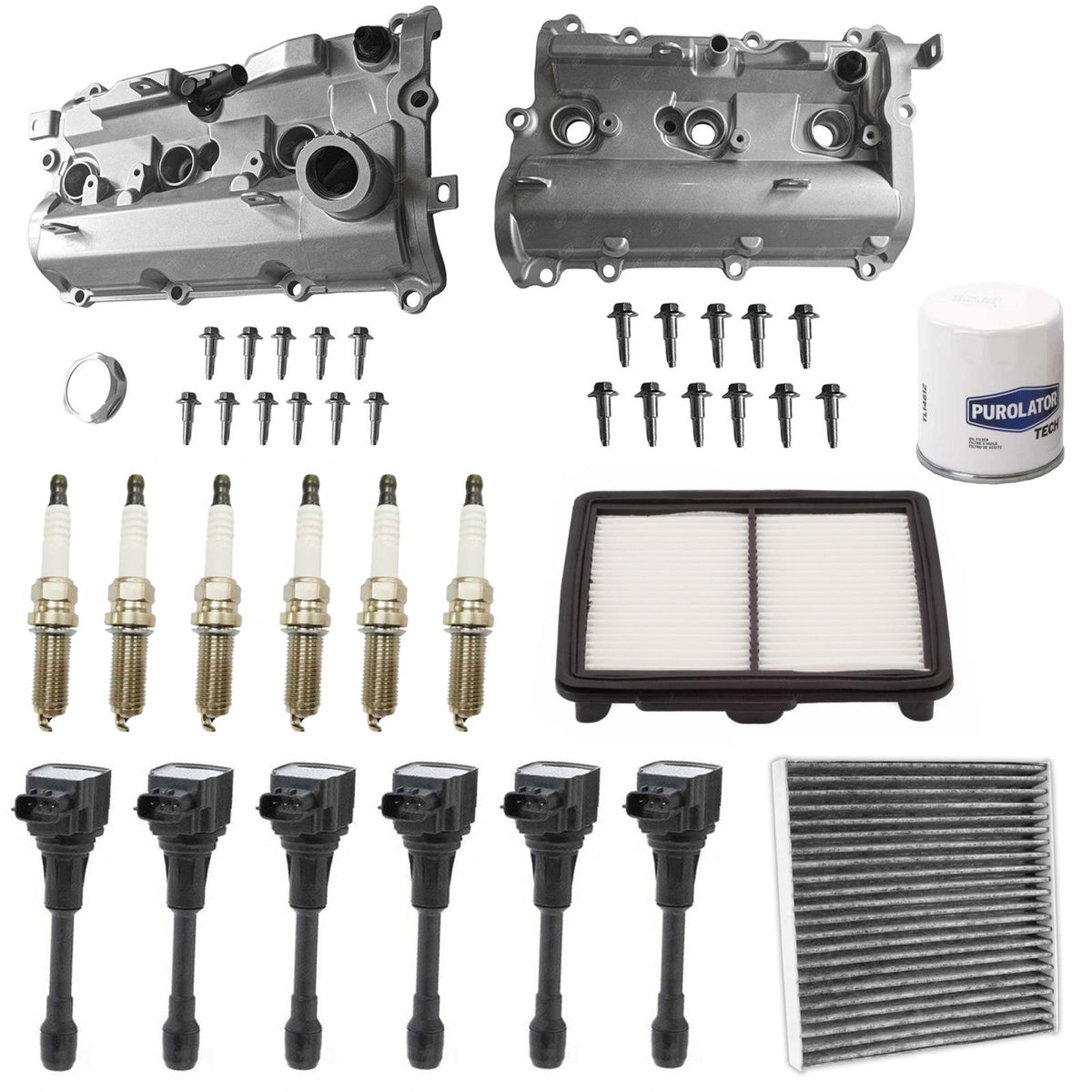 Engine Valve Covers Ignition Coils Spark Plugs Tune Up Kit For Q70 3.7L 14-2019 - Photo 1