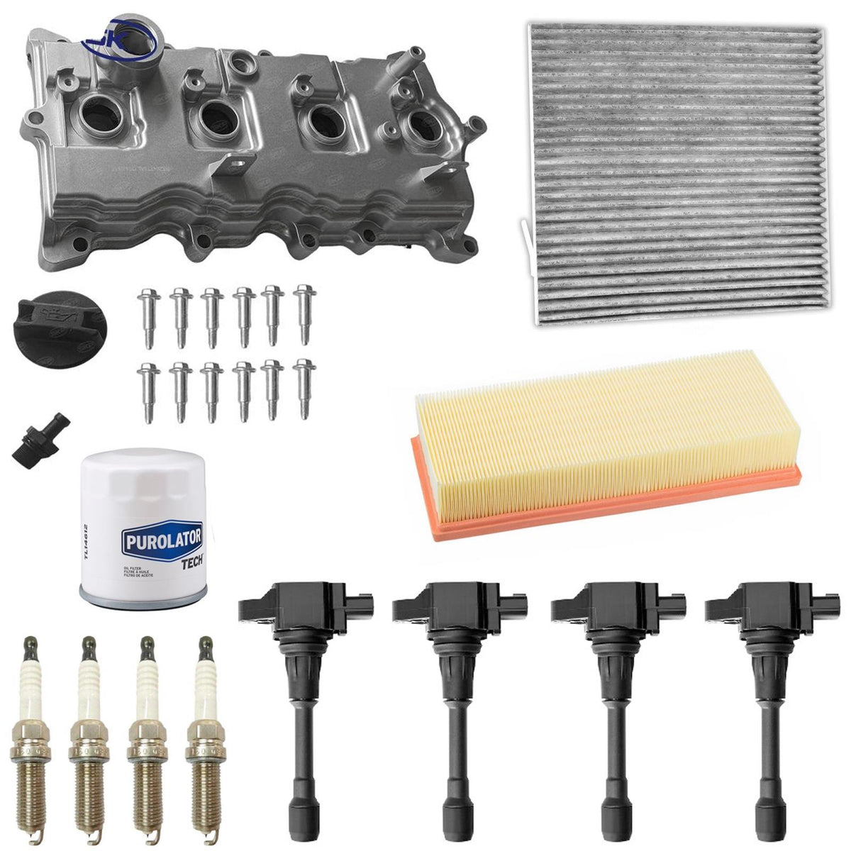Aluminum Valve Cover Ignition Coils Plugs Tune Up Kit For Altima 2.5L 2007-2012 - Photo 1
