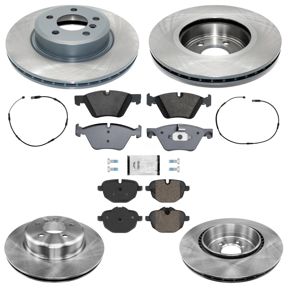 Front & Rear Coated Disc Brake Rotors Brake Pads for BMW 528i Xdrive 2012-2016 - Photo 1