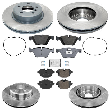 Front & Rear Coated Disc Brake Rotors Brake Pads for BMW 528i Xdrive 2012-2016 - Photo 1