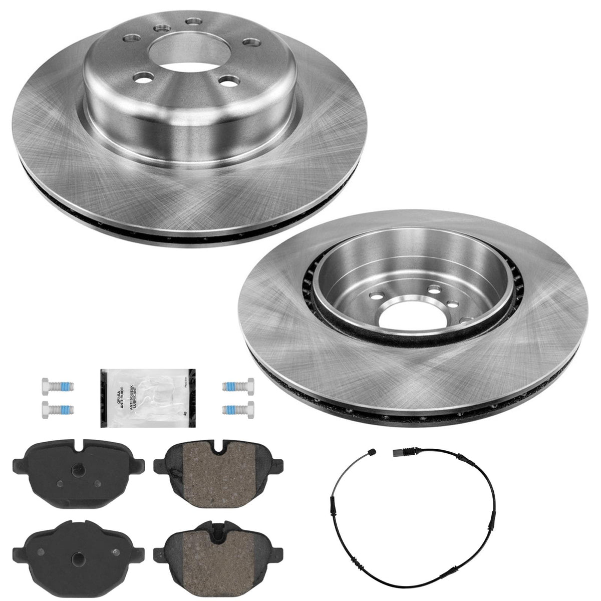 Rear Coated Disc Brake Rotors Brake Pads for BMW 528i Xdrive 2012 2014 2016 - Photo 1