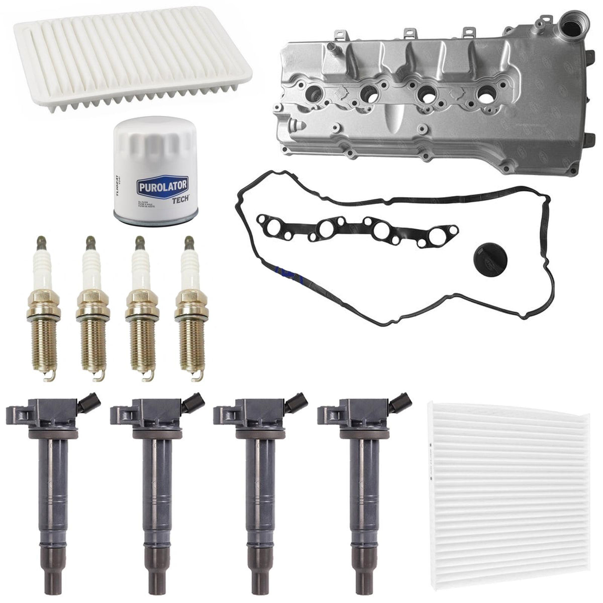 Aluminum Valve Cover Ignition Coil Spark Plugs Filters For Tacoma 2.7L 2005-15 - Photo 1
