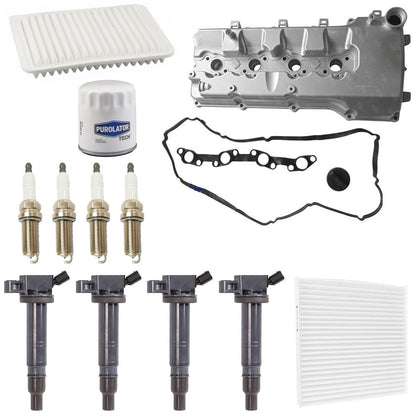 Aluminum Valve Cover Ignition Coil Spark Plugs Filters For Tacoma 2.7L 2005-15 - Photo 1