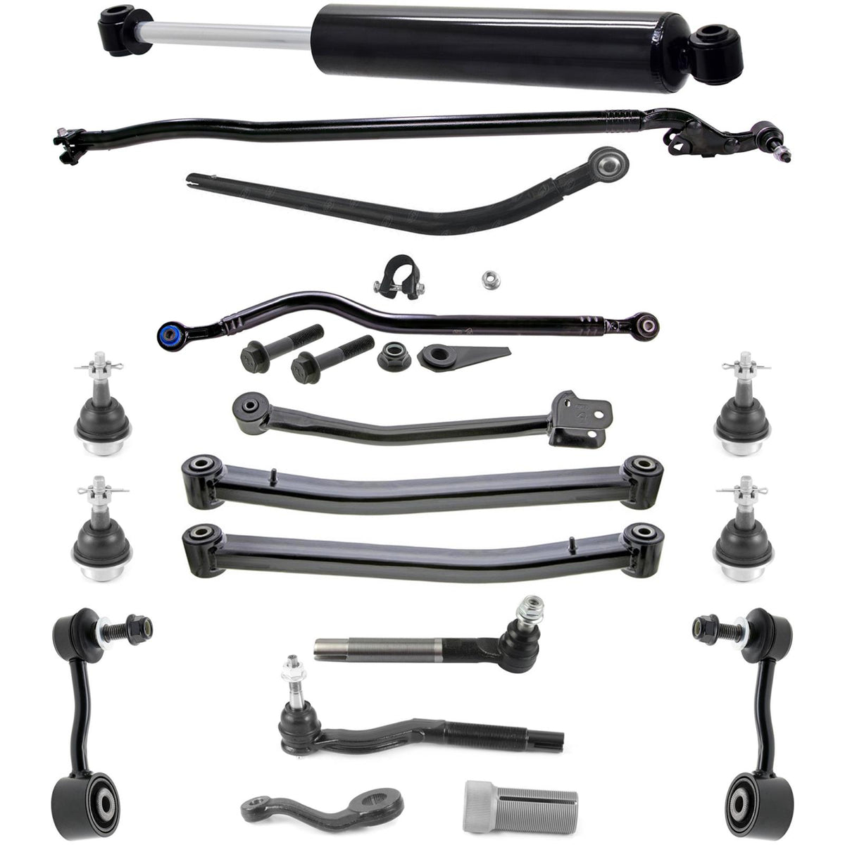 Steering Damper Track Bar Arms Ball Joints Tie Rods For Wrangler 2018 19 2024 - Photo 1