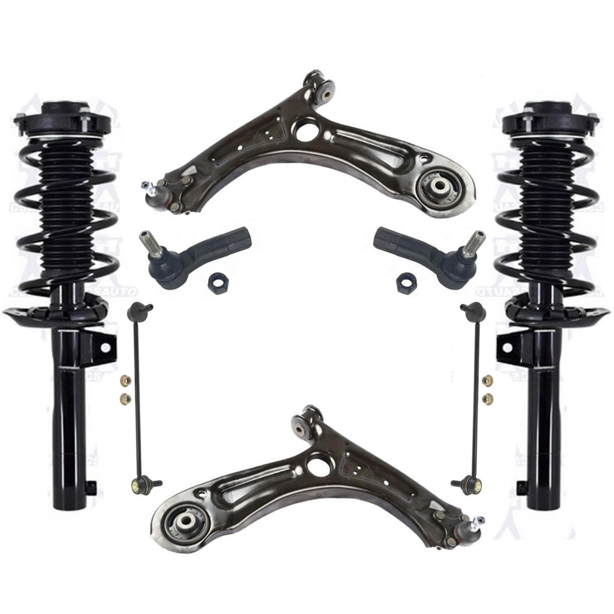 Front Struts Control Arms Tie Rods & Links For Volkswagen Jetta 2.0L 2011-2018 - Photo 1