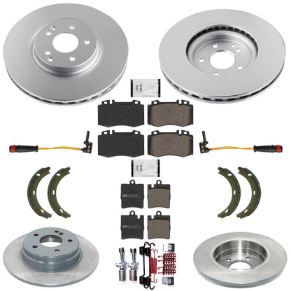 F&R Coated Disc Brake Rotors Brake Pads Mercedes Benz C230 Sport Package 04-07 - Photo 1
