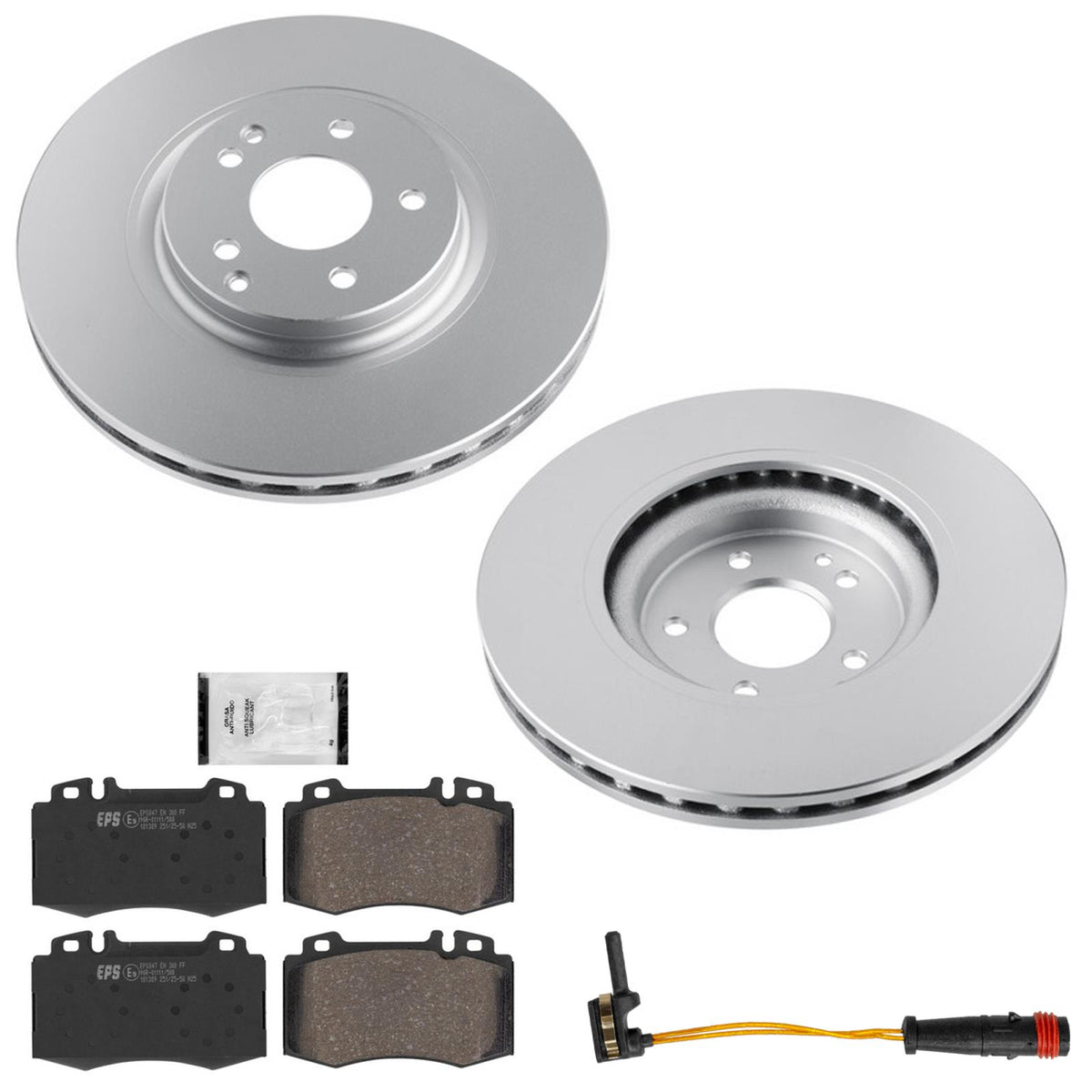 Front Coated Disc Brake Rotors Brake Pad Mercedes Benz C230 Sport Package 04-07 - Photo 1