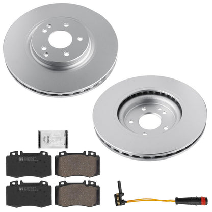 Front Coated Disc Brake Rotors Brake Pad Mercedes Benz C230 Sport Package 04-07 - Photo 1
