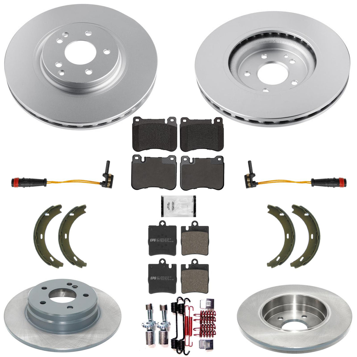 F&R Coated Disc Brake Rotors Brake Pads Mercedes Benz SLK350 Sport Packag 05-11 - Photo 1