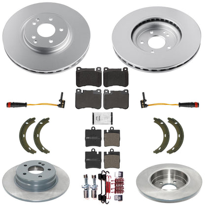 F&R Coated Disc Brake Rotors Brake Pads Mercedes Benz SLK350 Sport Packag 05-11 - Photo 1