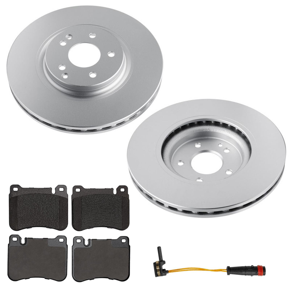 Frt Coated Disc Brake Rotors Brake Pads Mercedes Benz SLK350 Sport Packag 05-11 - Photo 1