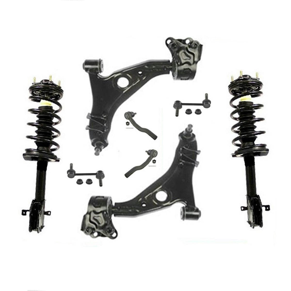 para 07-08 Edge AWD y FWD (2) F Conjunto completo de puntal de resorte helicoidal rápido 8 piezas - Photo 1