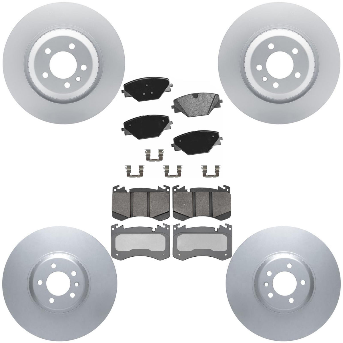 F&R Coated Disc Brake Rotors Brake Pad for Land Rover Range Rover 4.4L 2022-26 - Photo 1