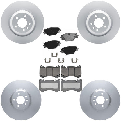 F&R Coated Disc Brake Rotors Brake Pad for Land Rover Range Rover 4.4L 2022-26 - Photo 1