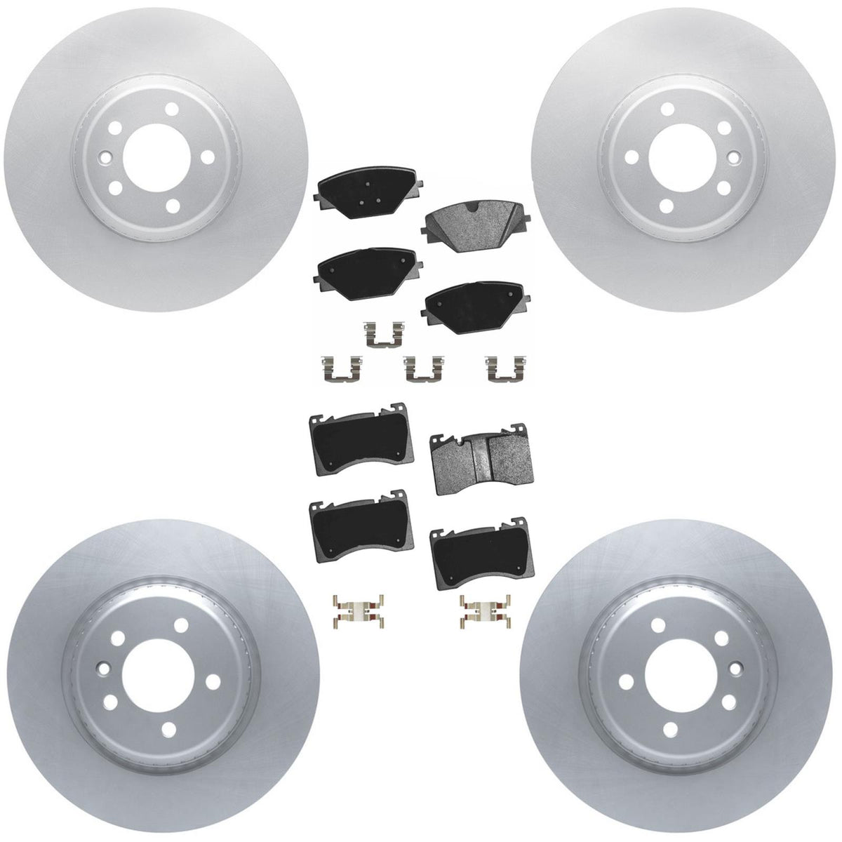 F&R Coated Disc Brake Rotors Brake Pad for Land Rover Range Rover Hybrid 22-26 - Photo 1
