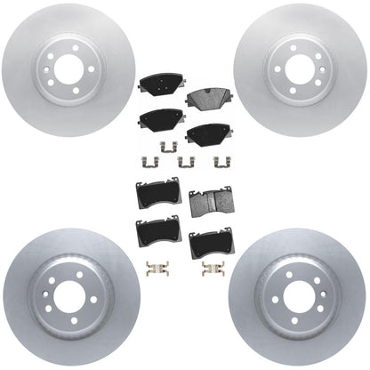 F&R Coated Disc Brake Rotors Brake Pad for Land Rover Range Rover Hybrid 22-26 - Photo 1