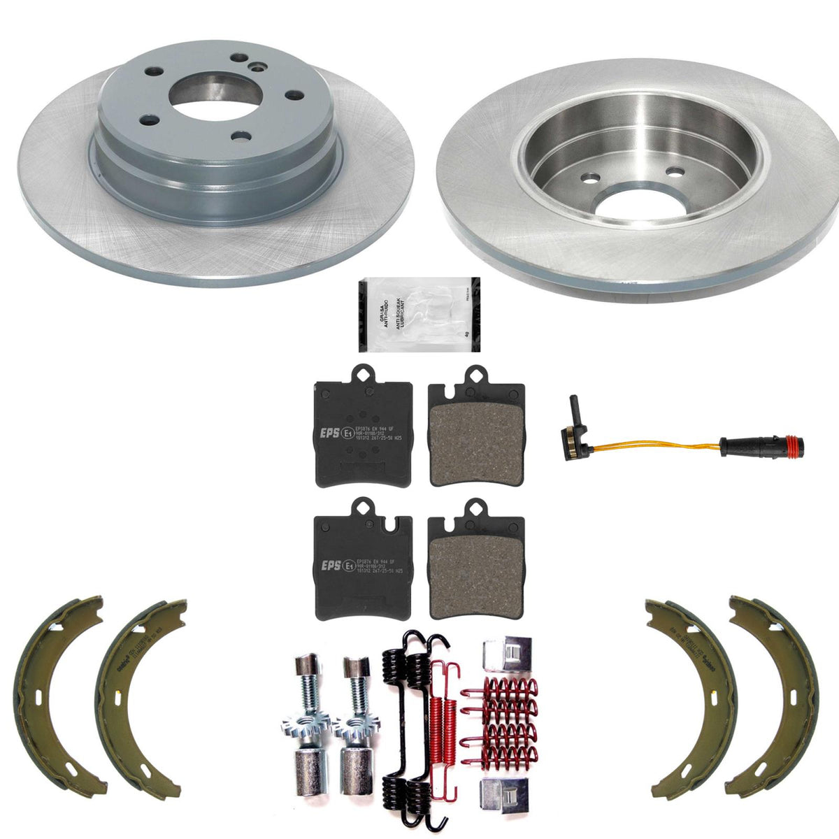 Rear Coated Disc Brake Rotors Brake Pads Mercedes Benz C230 Sport Package 04-07 - Photo 1