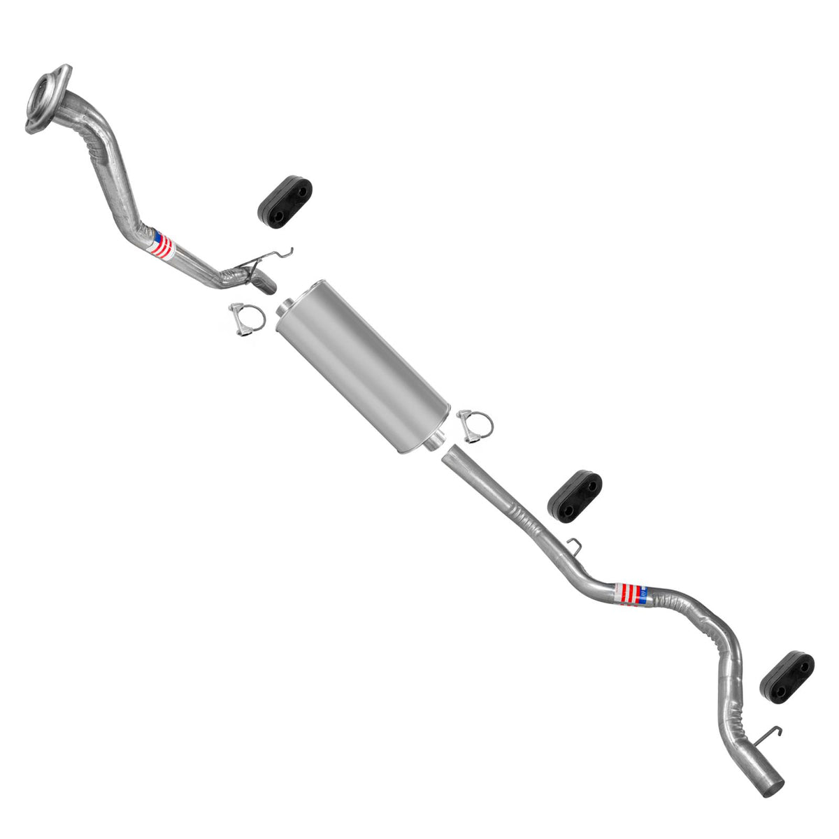 Muffler Tail Pipe Exhaust for Chevrolet Silverado 1500 w143.5" Wheelbase 02-06 - Photo 1