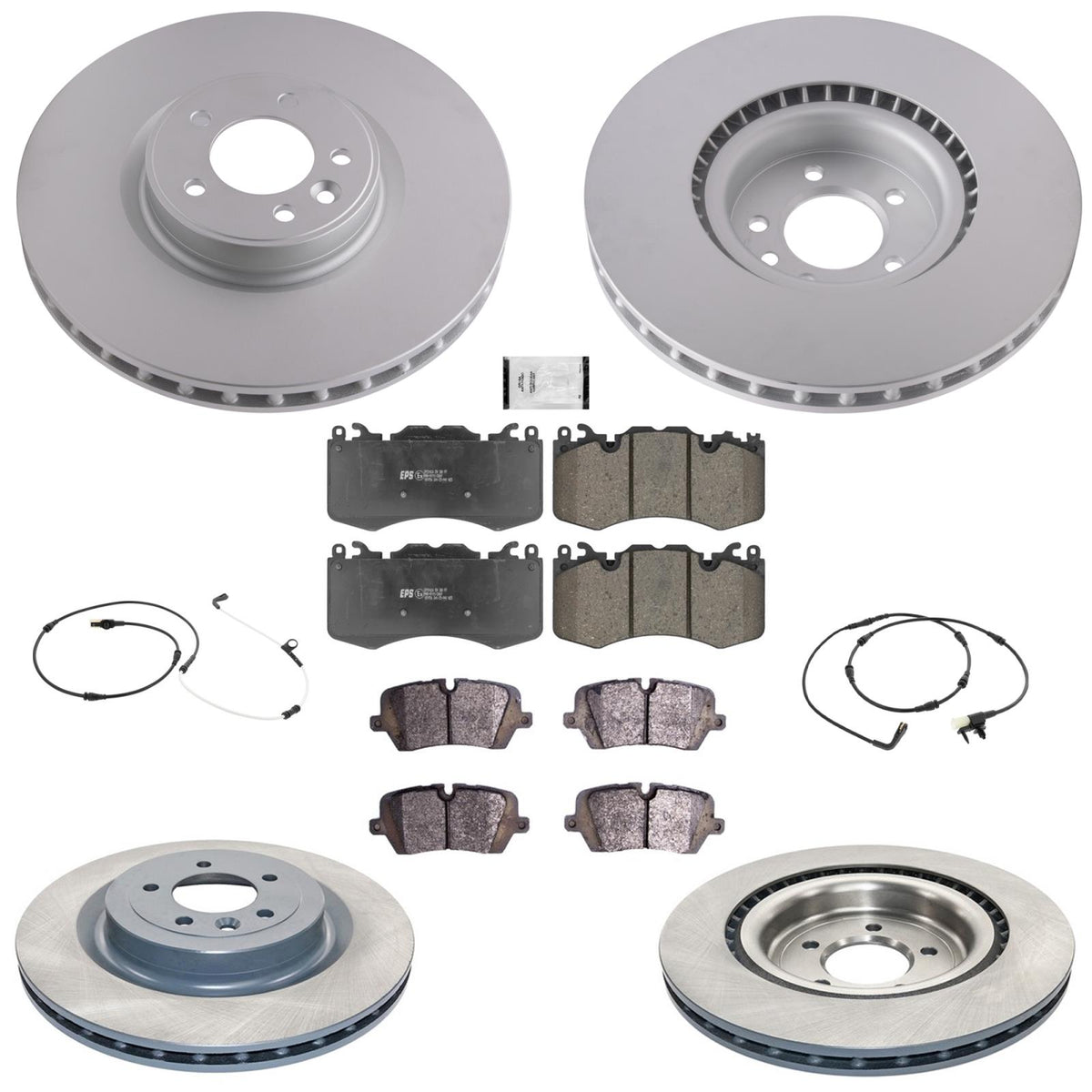 F&R Coated Disc Brake Rotors Brake Pad for Land Rover Range Rover Brem Bo 18-22 - Photo 1