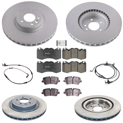 F&R Coated Disc Brake Rotors Brake Pad for Land Rover Range Rover Brem Bo 14-17 - Photo 1