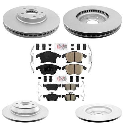 Front Rear Coated Disc Brake Rotors & Brake Pads For Ford Fusion 13-2020 300MM - Photo 1