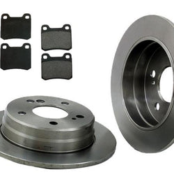 Compatible con 190E 16 válvulas 260E 300CE 300D 300E (2) rotores delanteros y kit de pastillas de freno.