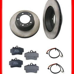 97-2004 Porsche Boxster 2.7L Brake 2 Rotors Rotor Rear & Ceramic Pads + Sensors