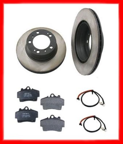 97-2004 Porsche Boxster 2.7L Brake 2 Rotors Rotor Rear & Ceramic Pads + Sensors