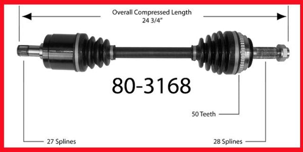 CV Axle Shaft-New Front Right 100% New 8099 fits 92-96 Honda Prelude Pass Side