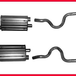 94-95 Mustang AP Muffler Dual Exhaust System With Polished Stainless Tail Pipes