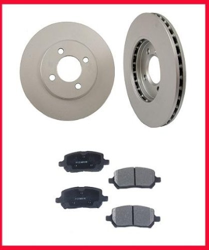Cobalt 2.2L G5 Ion (2) 55083 4 Bolt Frt Disc Brake Rotor & Ceramic Pads