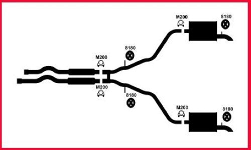 2000-2002 Lincoln LS 3.0L Tubo de sistema de silenciador de escape doble