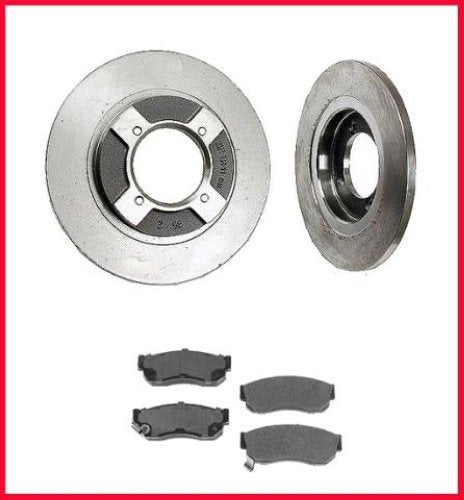 Front Disc Brake Rotors & Brake Pads for Nissan Sentra 1984-1986